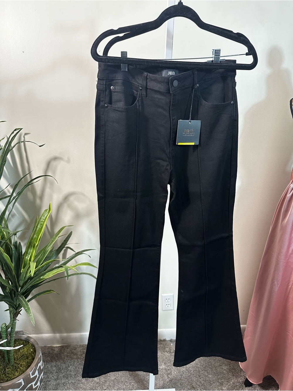 J180. JBD Just Black Denim Pintuck Classy Flare Jeans Black Size 26 Nwt